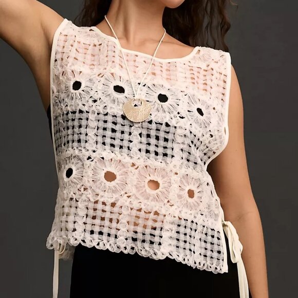 Anthropologie Tops - ANTHROPOLOGIE: NWOT Crochet Cover Top